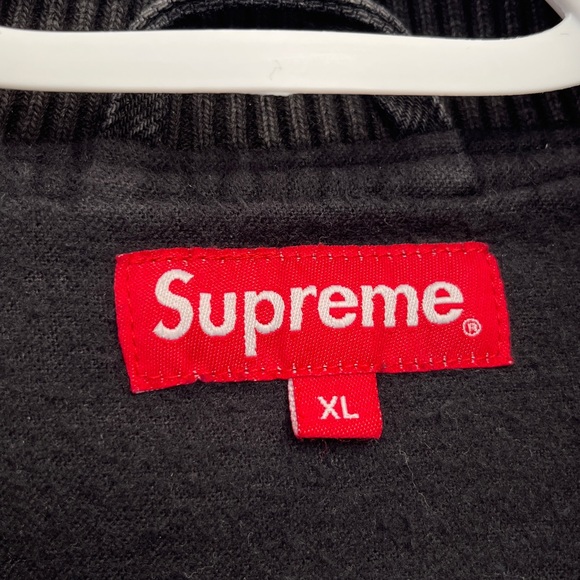 Supreme Denim Twill Varsity Jacket XL black and great condition comfortable 2014 - Picture 3 of 10